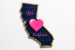 California Glass and Solar solar panel magnet with pink heart