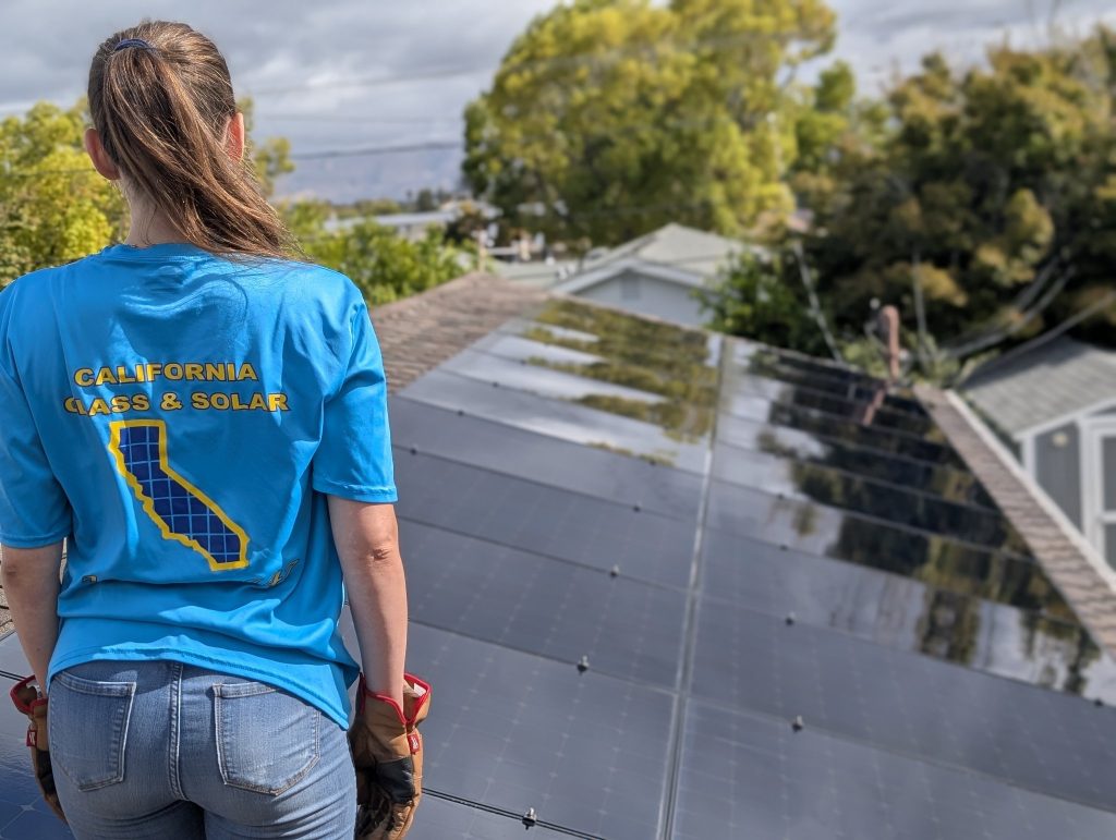 Cleaning solar panels in the Bay Area